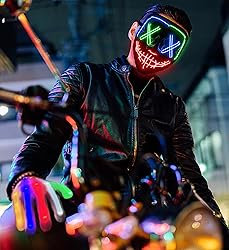 Halloween Mask Skeleton Gloves Set, Light Up Scary
