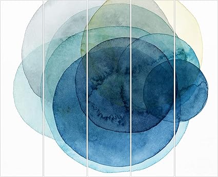 Sliding Curtain Room Divider Big Bang Blue 5 Panels Wall Holder 250 X 300cm Amazon Co Uk Kitchen Home