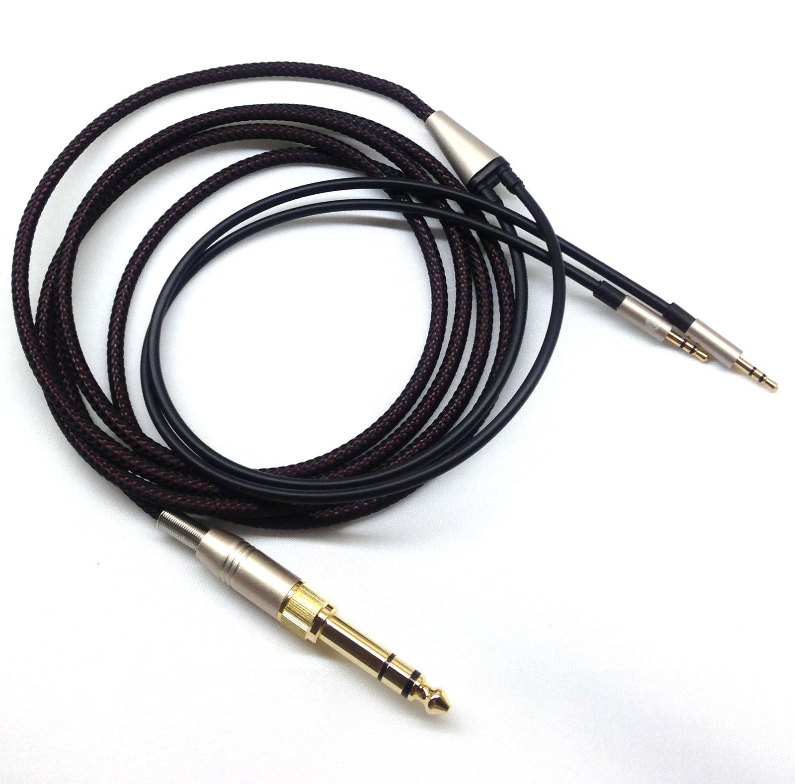 KetDirect Replacement Cable For Hifiman HE400S / HE-400I / HE560 / HE-350 / HE1000 / HE1000 V2 headphone 3.5mm male & 6.35mm adapter to 2x 2.5mm Jack Male Audio HIFI cord Black 3m/9ft