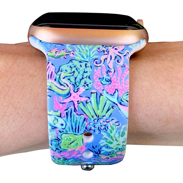 Lilly Pulitzer Apple Watch Band Lets Go Bananas Fits 38/40/42/44mm Silicone New Amazon.com: Lilly Pulitzer Silicone Smart Watch Band for  main image 4