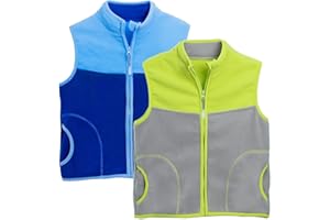 Diayiko Boys Full Zip Polar Fleece Vest Sleeveless Outwear Warm Jacket with Pockets