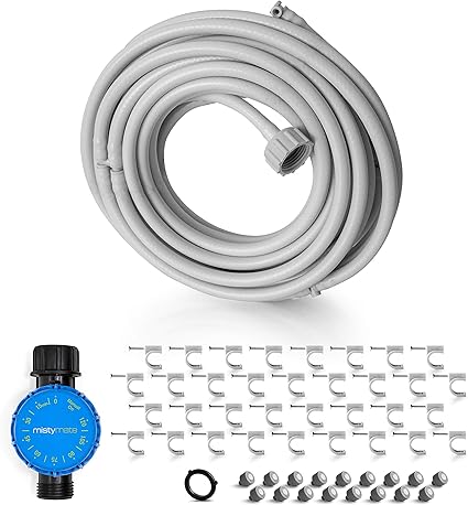 Amazon Com Misty Mate 16002 Cool Patio Combo 30 Foot Misting System With Water Timer 32 Grey Mister Foggers Garden Outdoor