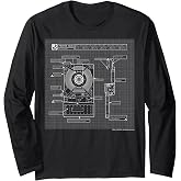 Ghostbusters Proton Pack Schematics Long Sleeve T-Shirt