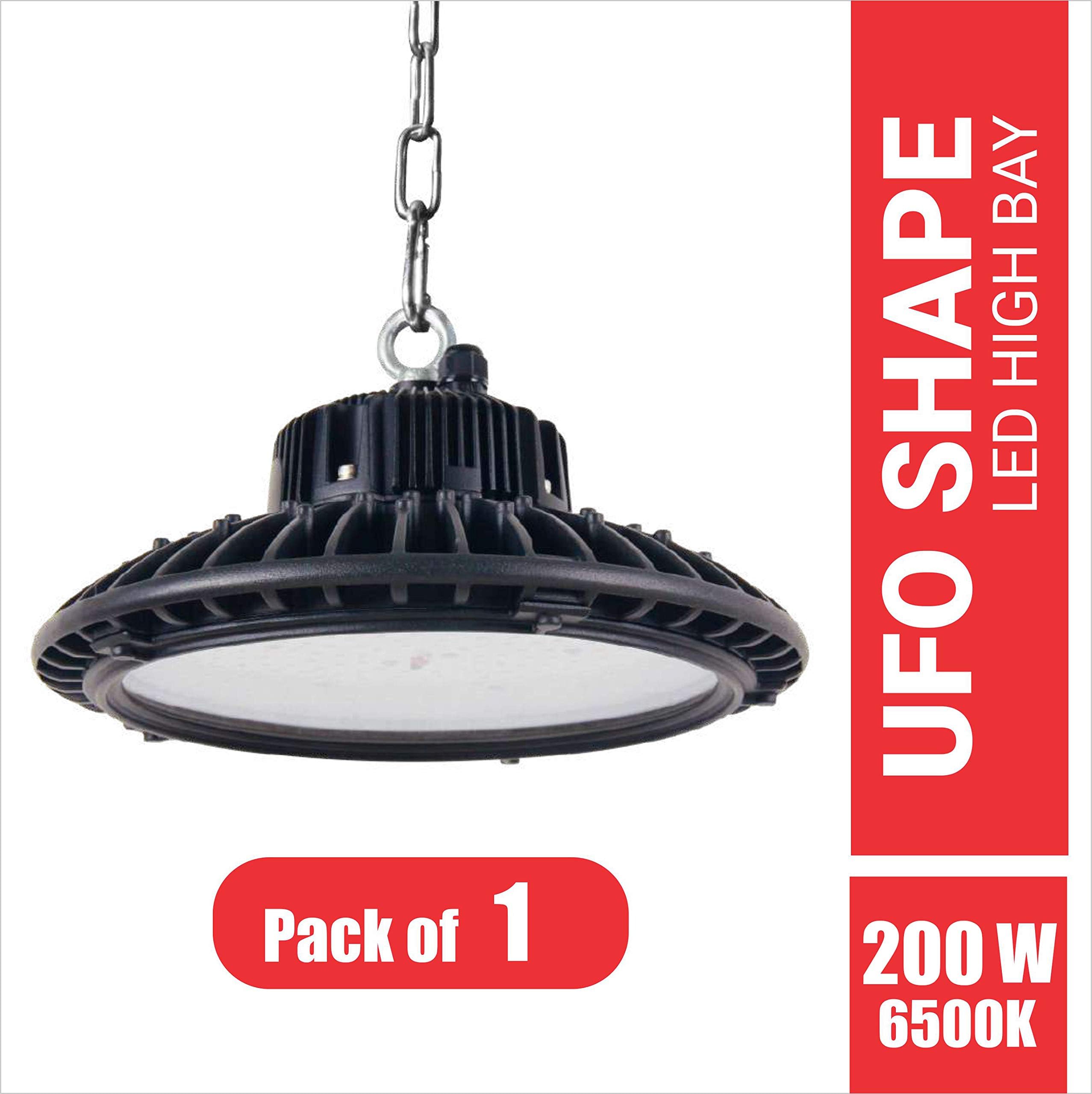 iMee UFO Shape High Bay LED Light, 200 Watts, Aluminium Body, 6500K (Cool Day Light, 24000 Lumens) - Pack of 1