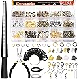 Tanstic 1465Pcs Jewelry Making Supplies Kit, Jewelry Making Kit with Ring Sizing Mandrel Measuring Tool, Jewelry Pliers, Jump Rings Jewelry Findings Supplies for Jewelry Repair and Beading