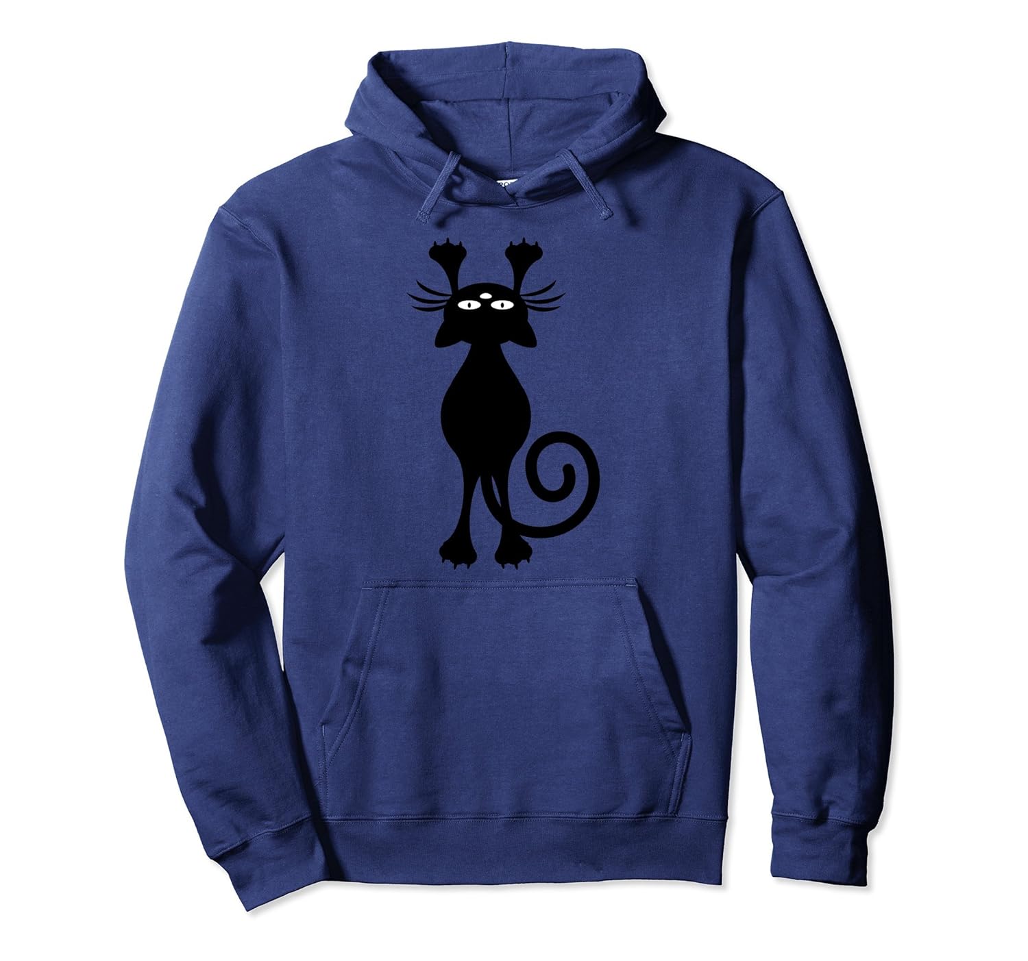 Black Cat Hoodie Cute Black Stretched Cat PulloverAZP anzpets