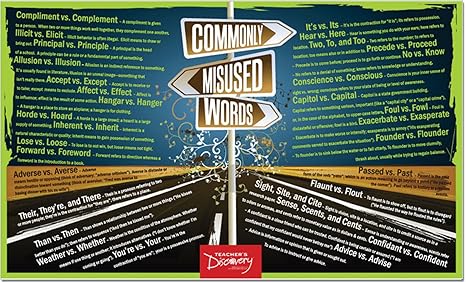 Amazon Com Commonly Misused Words Laminated Educational Poster Grammar Art Print Posters Prints