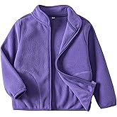 EIGIOO Toddler Fleece Jacket Kids Lightweight Outerwear Boys Girls Long Sleeve Fall Spring Coat 2-12 Years