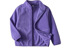EIGIOO Toddler Fleece Jacket Kids Lightweight Outerwear Boys Girls Long Sleeve Fall Spring Coat 2-12 Years