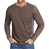 ZITY Men's Henley Shirt Long Sleeve with Pocket Classic Casual Shirt for Men Fashion Pullover Tee Shirts