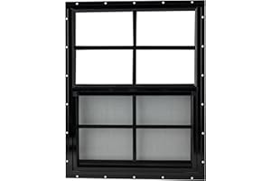 OUTDOOR HARDWARE SUPPLY Shed Window 24x27 Flush - Vertical Slider with Bug Screen (Black)