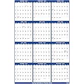 2026 Yearly Wall Calendar - Large Yearly Calendar 2026, Jan 2026 - Dec 2026, 25.2" x 38.2" (Open), 2026 Calendar, Large Wall Calendar 2026, Full Year Paper with Notes, Thicker Paper - Blue