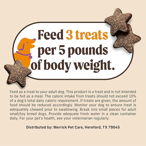 MERRICK POWER BITES NATURAL SOFT AND CHEWY REAL MEAT DOG TREATS, GRAIN FREE SNACK WITH REAL CHICKEN RECIPE – 6 OZ. BAG