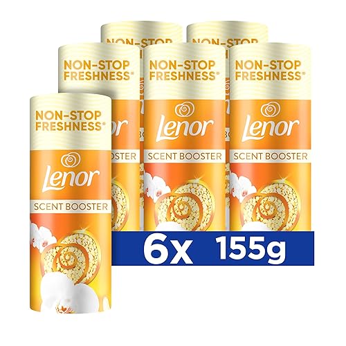 Lenor Laundry Perfume Scent Booster, 6 packs x155 g, Gold Orchid, Non-stop Freshness Up To 12 Weeks In Storage