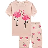 Popshion Little Girls Pajamas Summer Short Sets Mermaid Sleepwear 100% Cotton Toddler Pjs Clothes Size 2-8 Years