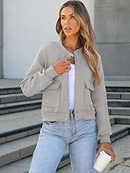 ANRABESS Women Cropped Bomber Jacket 2025 Fashion