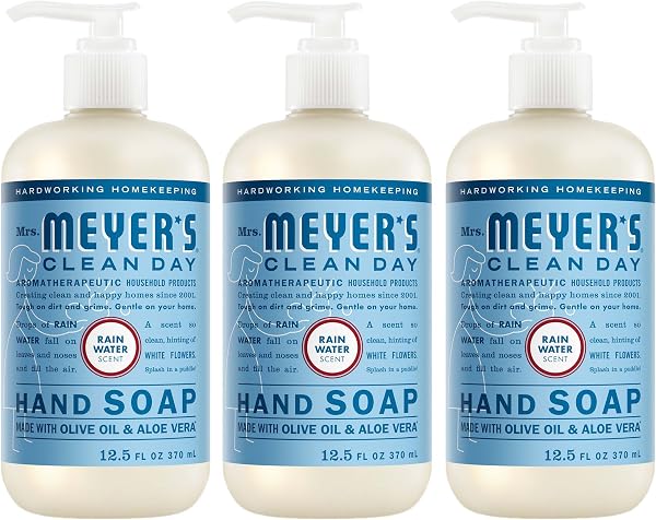 MRS. MEYER'S CLEAN DAY Hand Soap, Rain Water Scent, 12.5 Fl Oz Bottle - 3 Pack