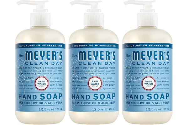 MRS. MEYER'S CLEAN DAY Hand Soap, Rain Water Scent, 12.5 Fl Oz Bottle - 3 Pack