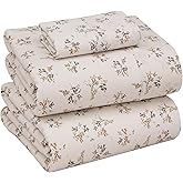 RUVANTI 100% Cotton Sheets – Twin Size Percale Bedding, Cooling & Breathable Floral Design, Durable with a Crisp, Soft & Comfortable Feel, 16" Deep Pocket, 3-Piece Set, Twin Spring