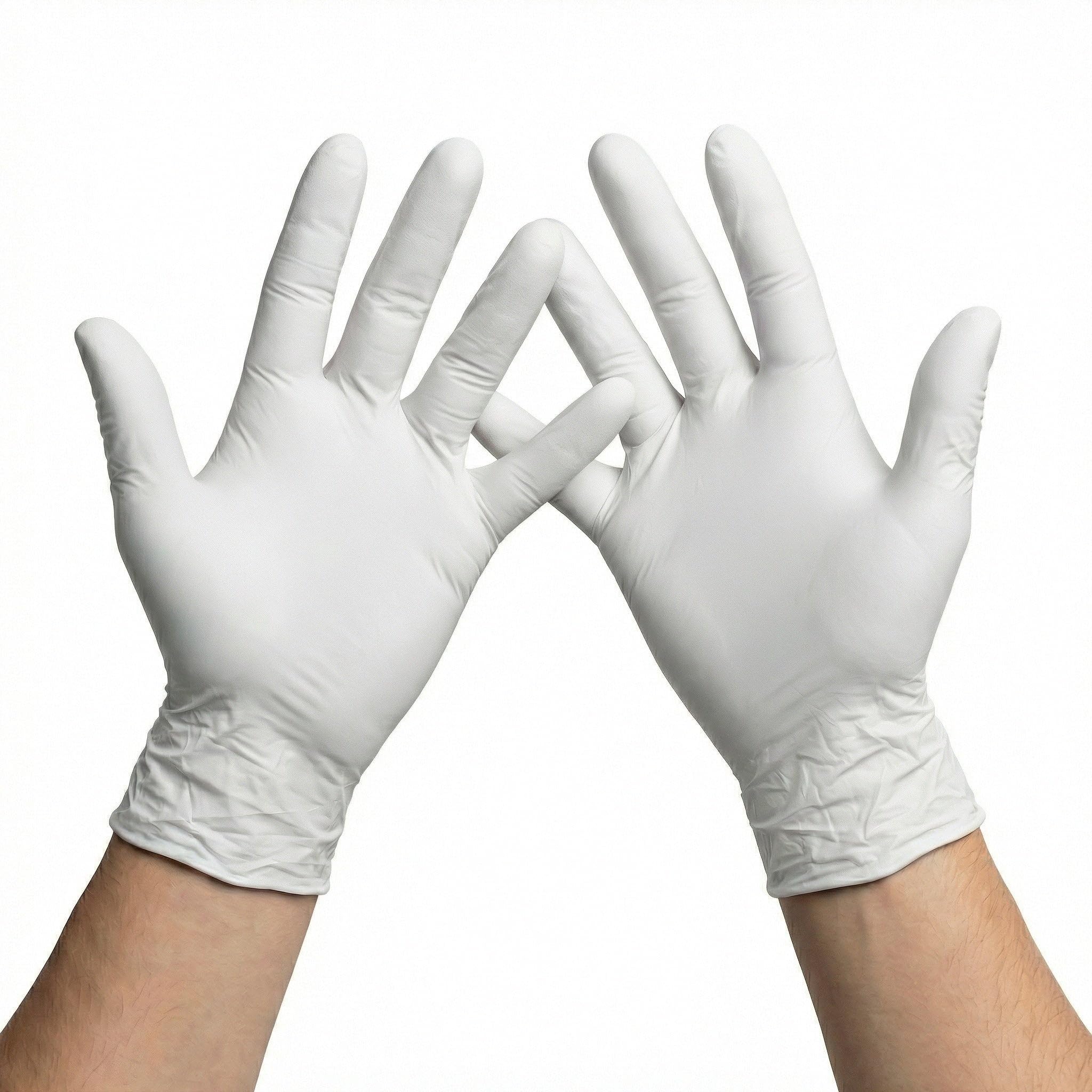 KMINA Nitrile Gloves XL (x100 units), Multipurpose, Powder Free and Latex Free Disposable Gloves, White