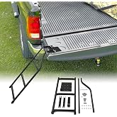 Wsays Universal Foldable &amp; Adjustable Tailgate Ladder for Truck 300 LBs | Easy Install Durable Steel Omni-Directional Ladder Rack