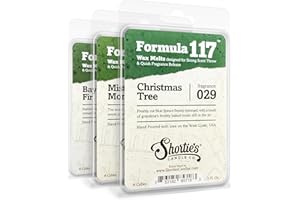 SHORTIE'S CANDLE COMPANY Christmas Pine Wax Melts Variety Pack - Formula 117 - 3 Highly Scented 3 Oz. Bars - Made With Natural Oils - Bayberry Fir, Christmas Tree, Mistletoe Moments - Pine Warmer Wax Cubes