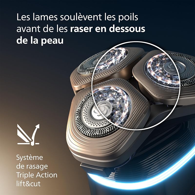 Rasoir i9000 Prestige Ultra, rasoir électrique 100% étanche, technologie Skin IQ Pro, système Triple Lift & Cut, lames de précision NanoTech rotatives à 360°, 5 modes de rasage, XP9405/31
