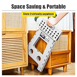 Delxo 16 Inch Folding Step Stool,Foldable Stool for