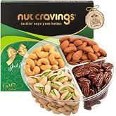 NUT CRAVINGS - Mixed Nuts Gift Basket in Green Gold Box (4 Assortments) | Treats for Adults, Food Arrangement, Healthy Snack Care Package, Kosher