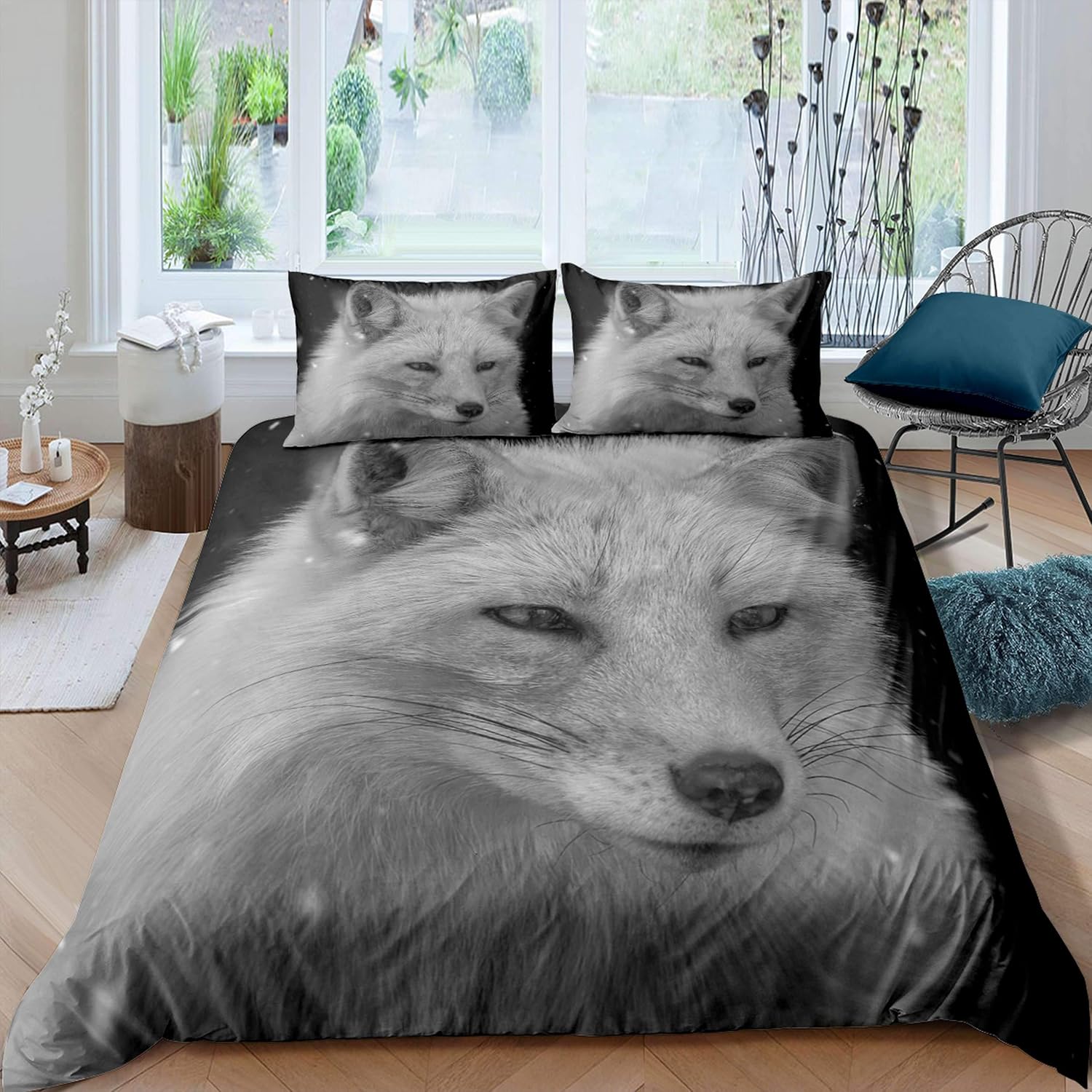 3D Arctic Fox Printed Bedding Sets for Kids Animals
