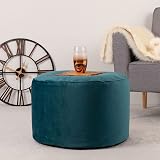 icon Milano Teal Green Velvet Bean Bag Pouffe - Large Footstool view 2