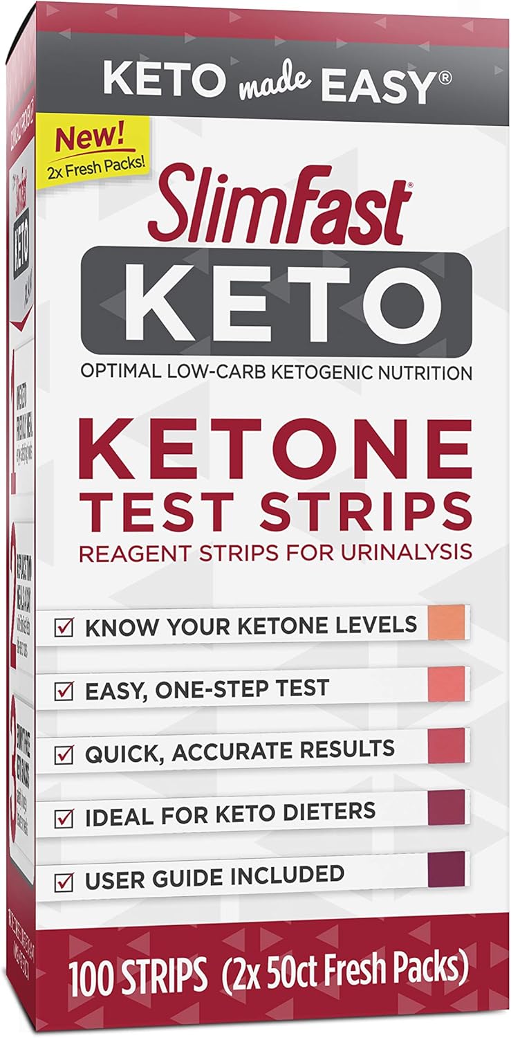SlimFast Keto Ketone Test Strips -100 Count Box - Pantry Friendly: Health & Personal Care