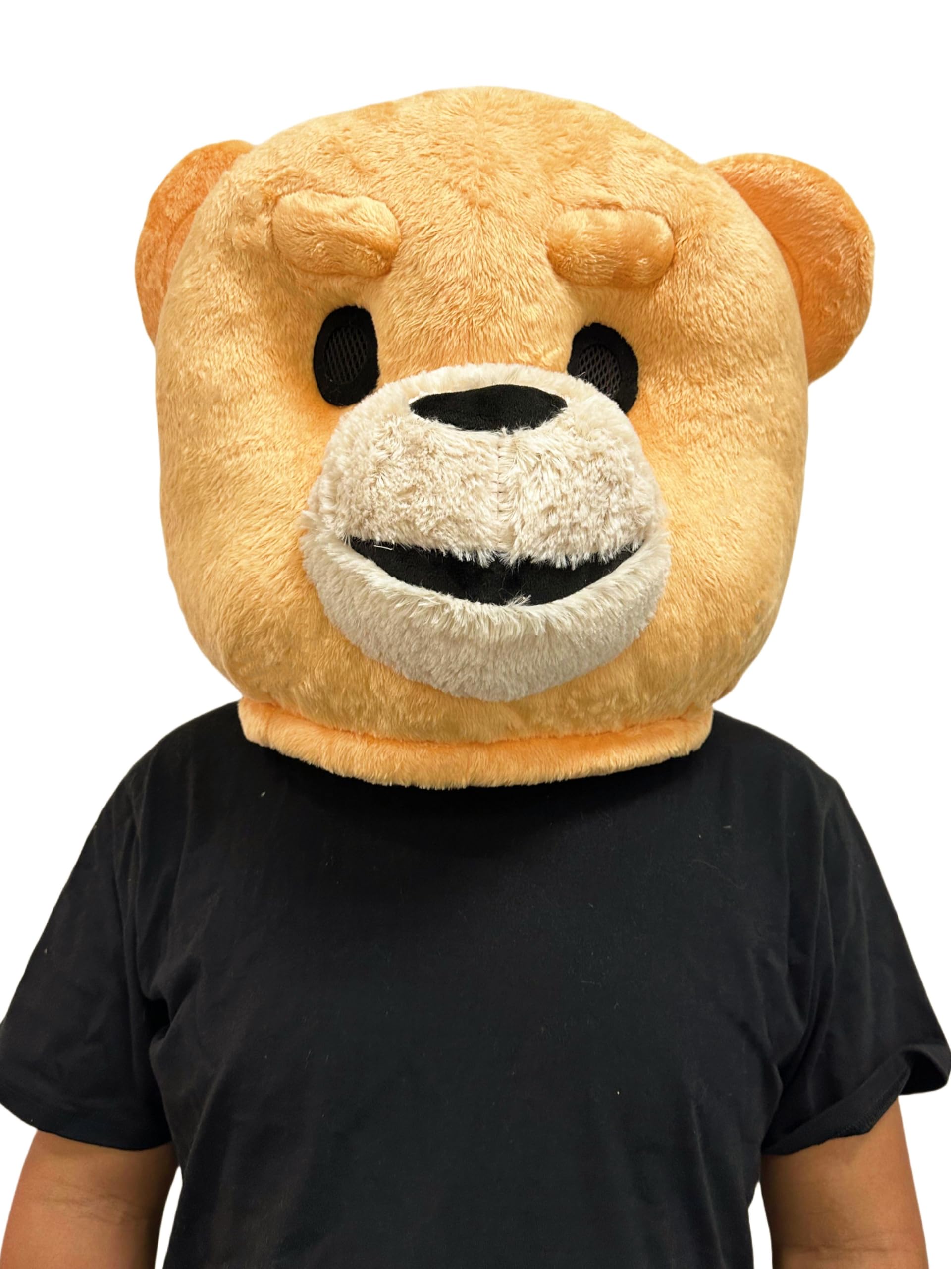 Lormaka Teddy Bear Costume Bear Mascot Head Plush Animal Mask Adult Halloween Dress
