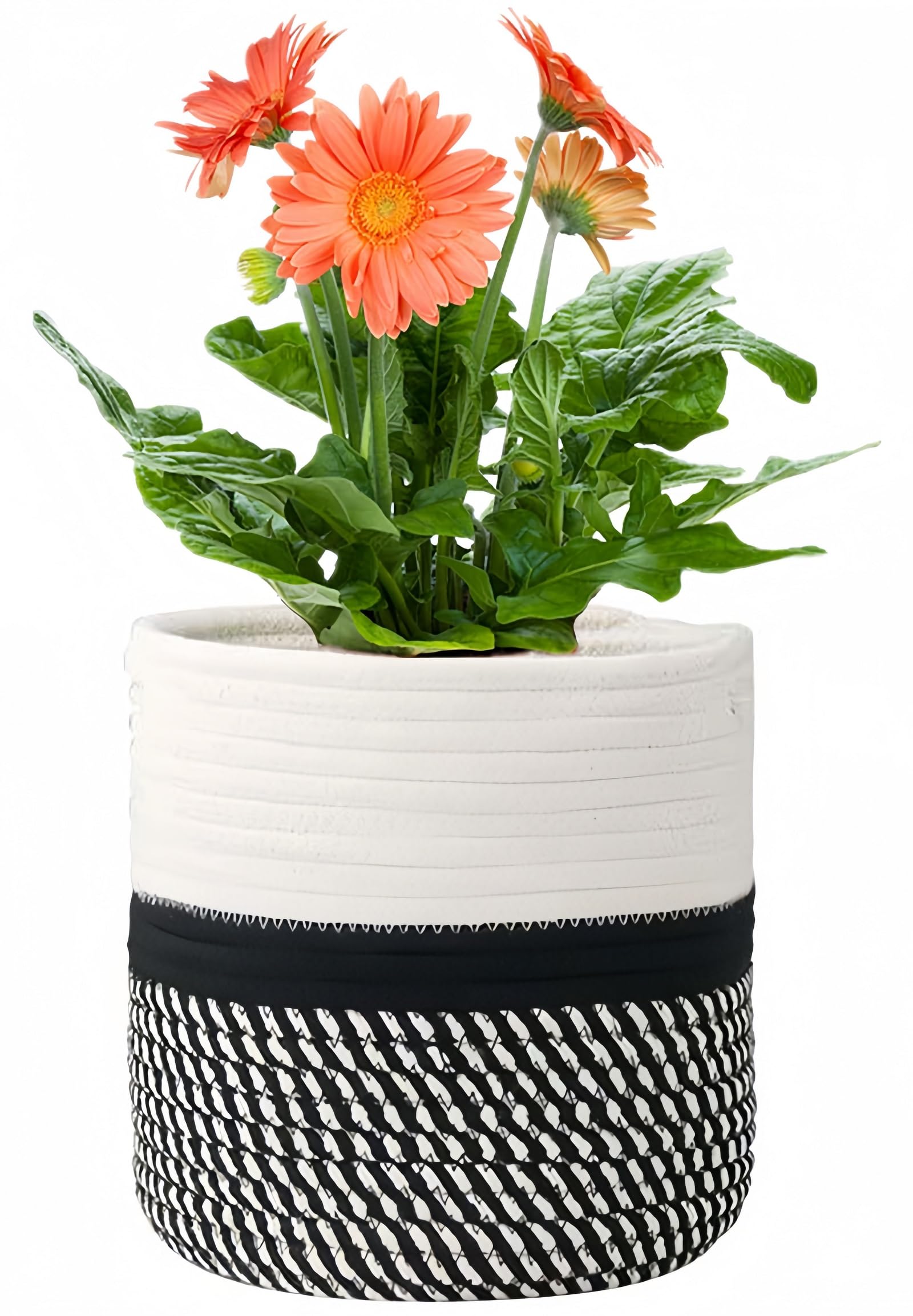 KMERCE Large Braided Plant Pot Indoor Plant Pot Cover Cotton Rope Plant Basket for Indoor Decoration Storage Basket for Toys Clothes – Diameter 30 cm