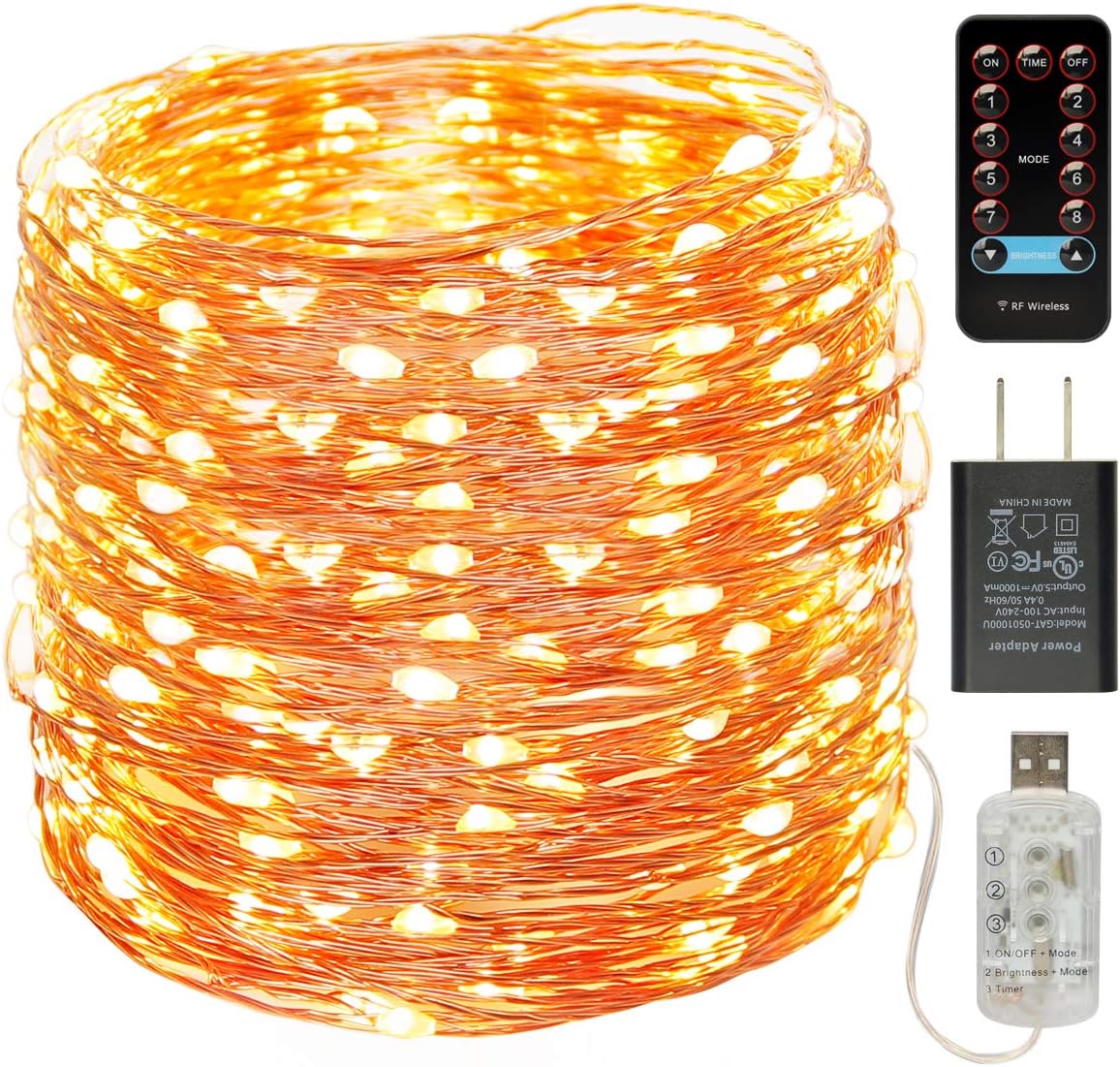 buways 66ft 200LEDs Fairy Lights-USB Plug-in Twinkle String Lights-Warm White