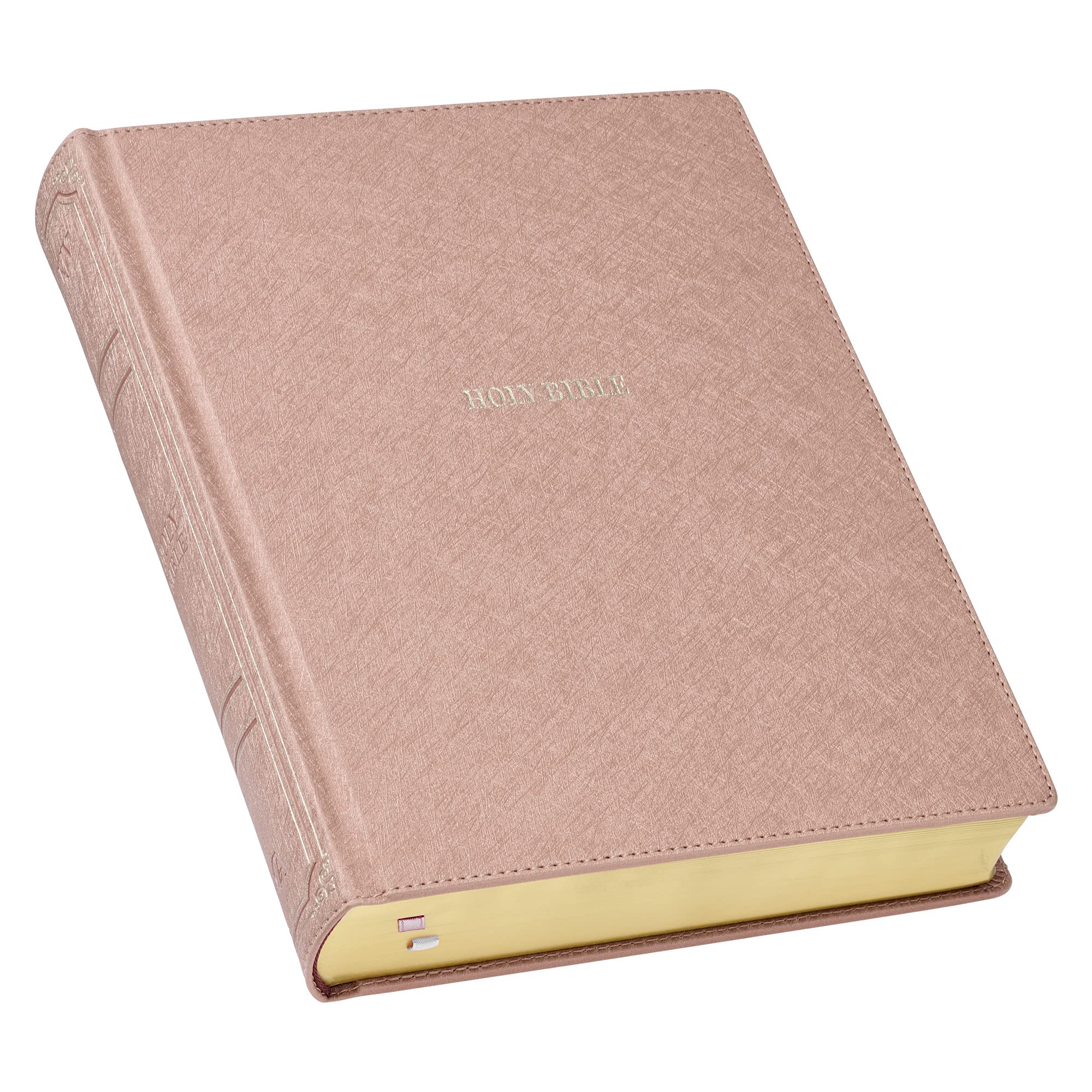 KJV Holy Bible, Large Print Note-taking Bible, Faux Leather Hardcover - King James Version, Rose Gold (KJV Note-taking Editions)