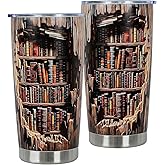 DECZHIYU Book Lovers Gifts for Women - Book Club Gifts for Reader - Retirement Teachers Day Christmas Birthday Gift for Women Who Love Books - 20oz Tumbler Gift for Bookworm Bookish Librarian