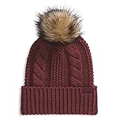 THE NORTH FACE Women's Oh Mega Fur Pom Beanie | Deep Fit Cuffed Winter Hat With Oversized Faux-fur Pom & Cable Detailing