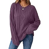 Libsorge Womens Oversized Cute Chunky Cable Knit Sweater Winter 2025 Trendy Ladies Dressy Casual Long Sleeve Pullover Top