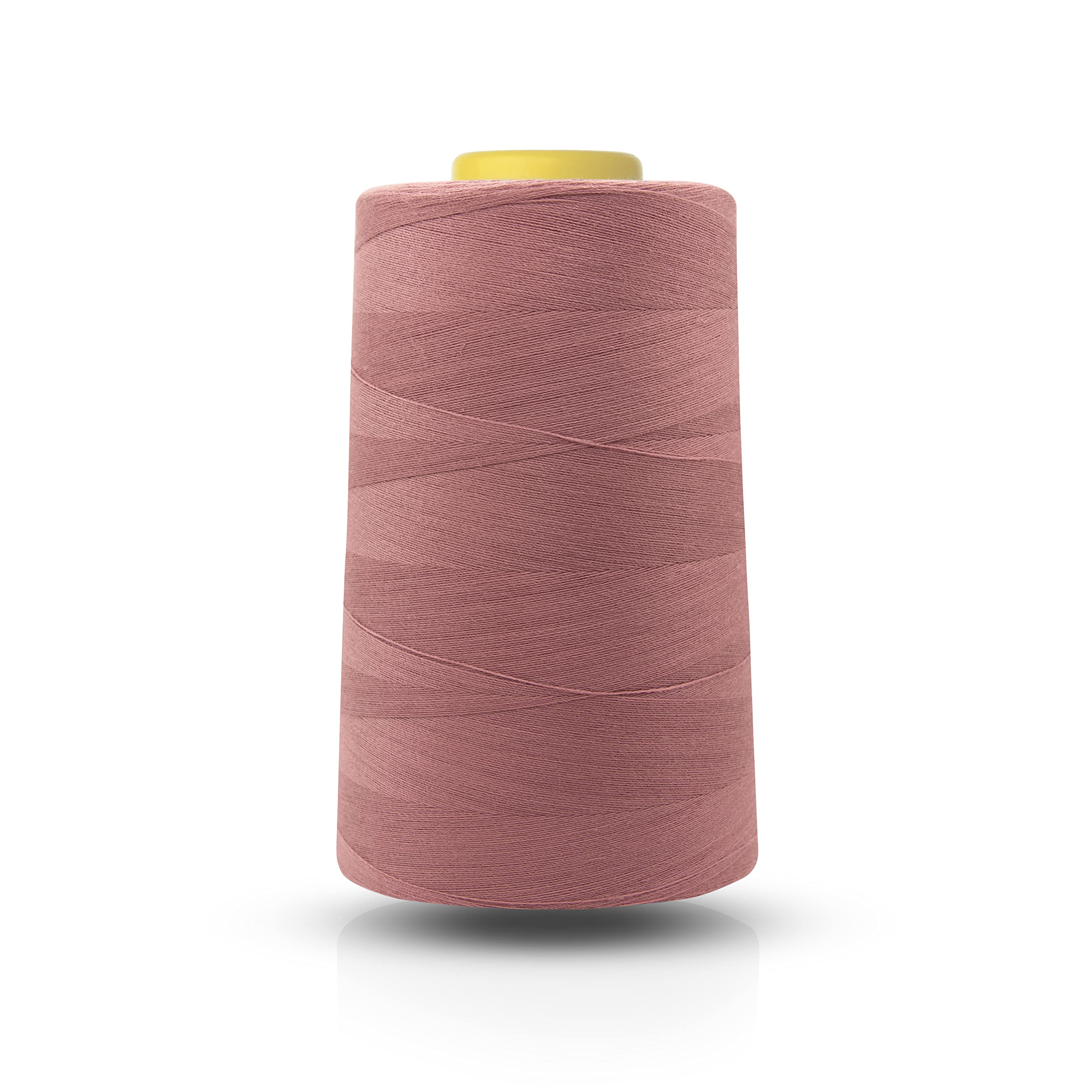 Realm Single Overlocking Sewing Machine Polyester Thread 5000 Yards Cones White Black Natural Navy Red (Dusky Pink)
