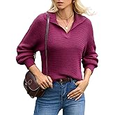 Dokotoo Sweaters for Women Long Sleeve Polo V Neck 2024 Fall Winter Clothes