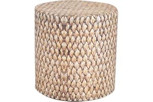Delsit Outdoor Ottoman Pouf - Waterproof Foot Stool for Indoor and Outside Use, Round Footstool with Removable Cover, Living Room Decor & Patio Furniture, Made in Europe