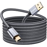 Meokse 20FT Mini USB Cable, USB 2.0 Type A to Mini B High Speed Data Sync Charging Cord, Durable Portable Cable Compatible with Hero HD, Dash Cams, Digital Cameras, MP3 Players, Cell Phones