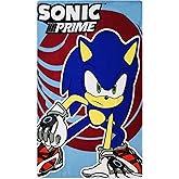 Royal Boys Girls Cozy Fleece Throw Blanket with Extra Soft Fun Design (Sonic)