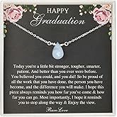 RareLove 2026 Graduation Gifts for Her Happy Graduation Moonstone Necklace Unique Graduation Jewelry 925 Sterling Silver Teardrop Pendant Necklace for Women College Graduation Gifts