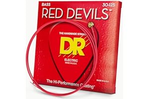 DR Strings Red Devils - Extra-Life Red Coated 6 String Bass 30-125
