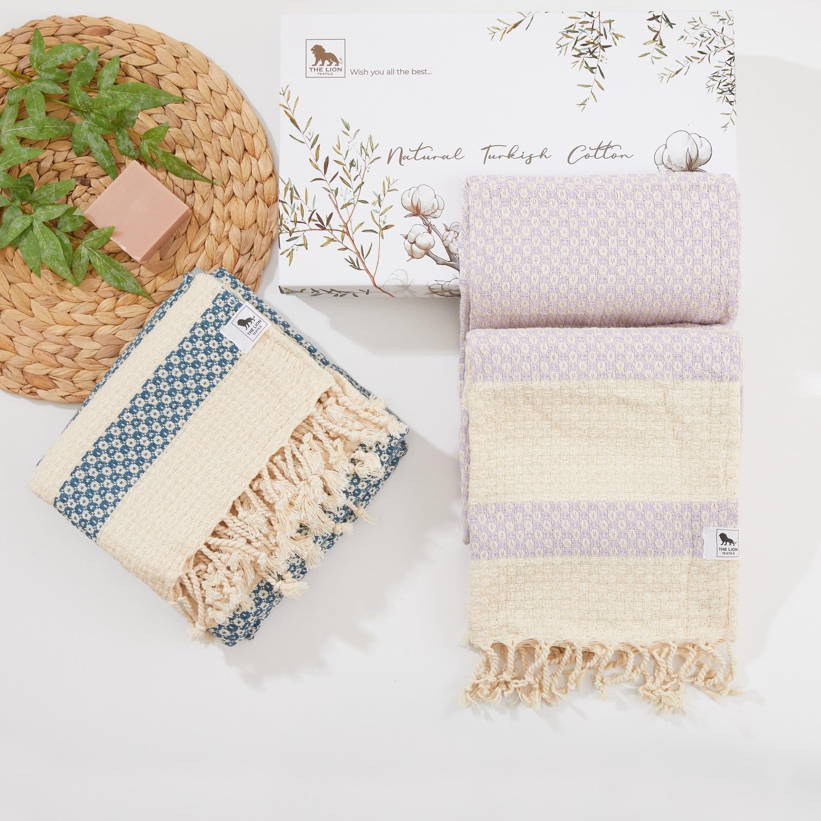 Beach Towel, Bath Towel-Luxurious Turkish Towels Set to Make You Feel Special with Unique Design. Lightweight, QuickDrying and Ultrasoft Beach Towels for Adults. Special Box Design. 2Pack 180x100cm