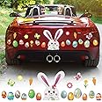 Blulu Easter Car Magnet, Easter Party Decoration, 20 Pieces Reflective Bunny Easter Eggs Decor Magnet Set for Easter Party, Car, Garage, Mailbox, Refrigerator Decor Spring Holiday Automotive Magnetic