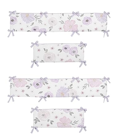 watercolor floral 9 piece crib bedding set