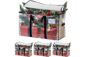 TAILI Extra Large Moving Bags, 4 Pack Clear Heavy Duty Totes for Storage with Visible Window, Wrap Around Handles, Storage Bags for Space Saving, Alternative to Moving Boxes